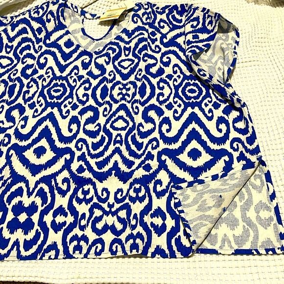 NWT- Anne Klein- S. Linen Blend Top - Picture 7 of 8